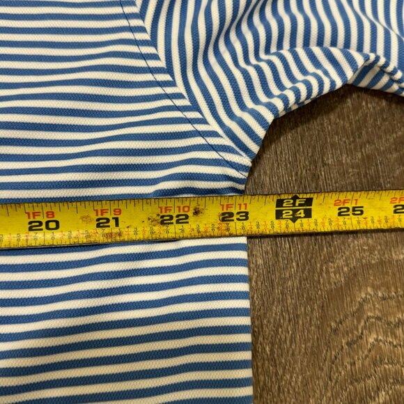 Johnnie-O Polo Shirt Men's XL Blue Prep-Formance Warwick Stripes Stretch Golf - Picture 8 of 8